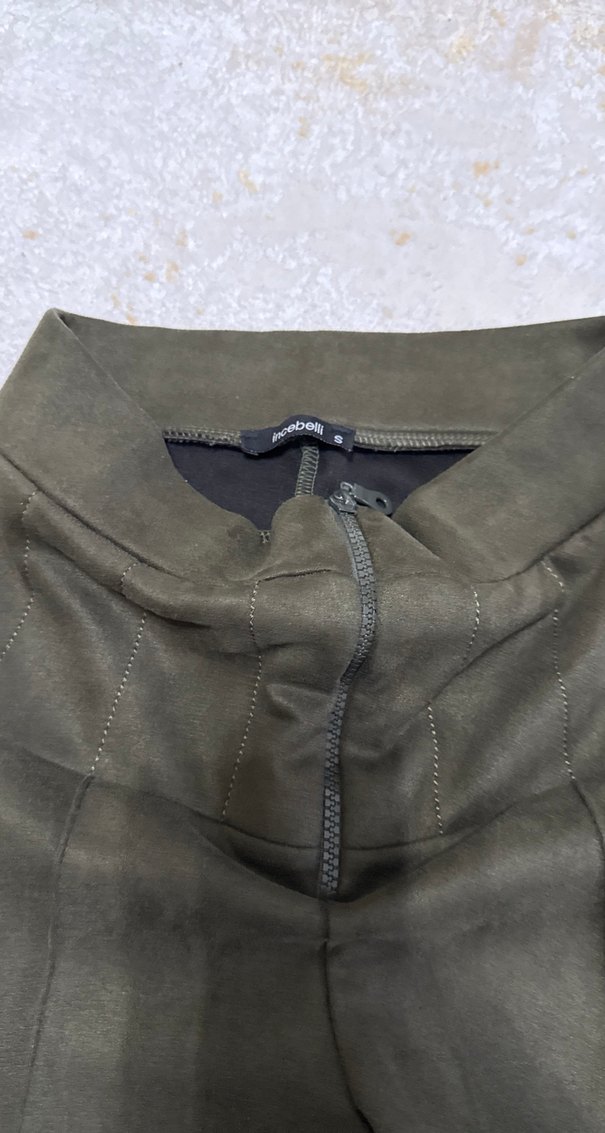 Haki Kadın Süet Kumaş tayt - Görsel 5