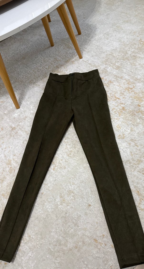 Haki Kadın Süet Kumaş tayt - Görsel 3