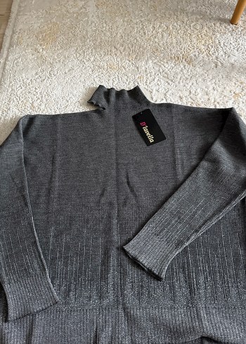 Gri Balıkçı Yaka Kadın Yün Kazak - Görsel 3