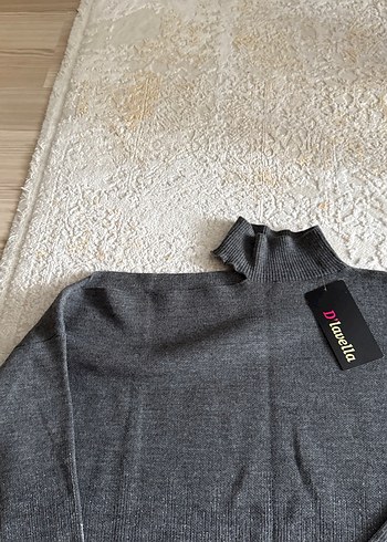 Gri Balıkçı Yaka Kadın Yün Kazak - Görsel 4