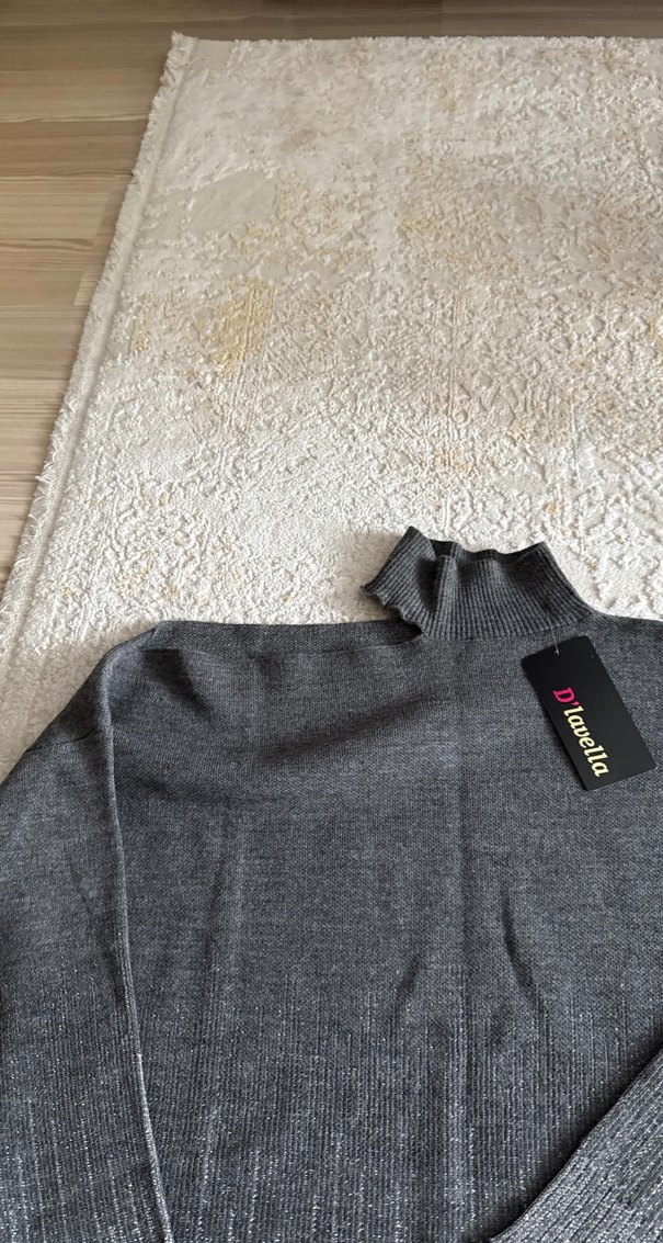 Gri Balıkçı Yaka Kadın Yün Kazak - Görsel 4