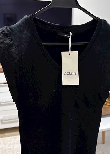 Siyah Kadın Kolsuz V Yaka bluz - Görsel 2