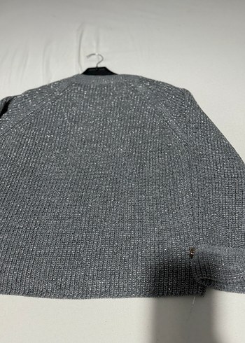 Gri Simli Örgü Kadın Kazak - Görsel 6