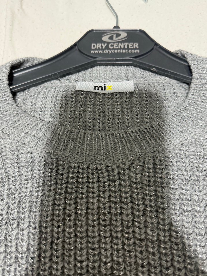 Gri Simli Örgü Kadın Kazak - Görsel 5