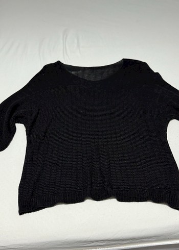 Siyah ,gold detaylı Örgü Kadın Bluz - Görsel 3