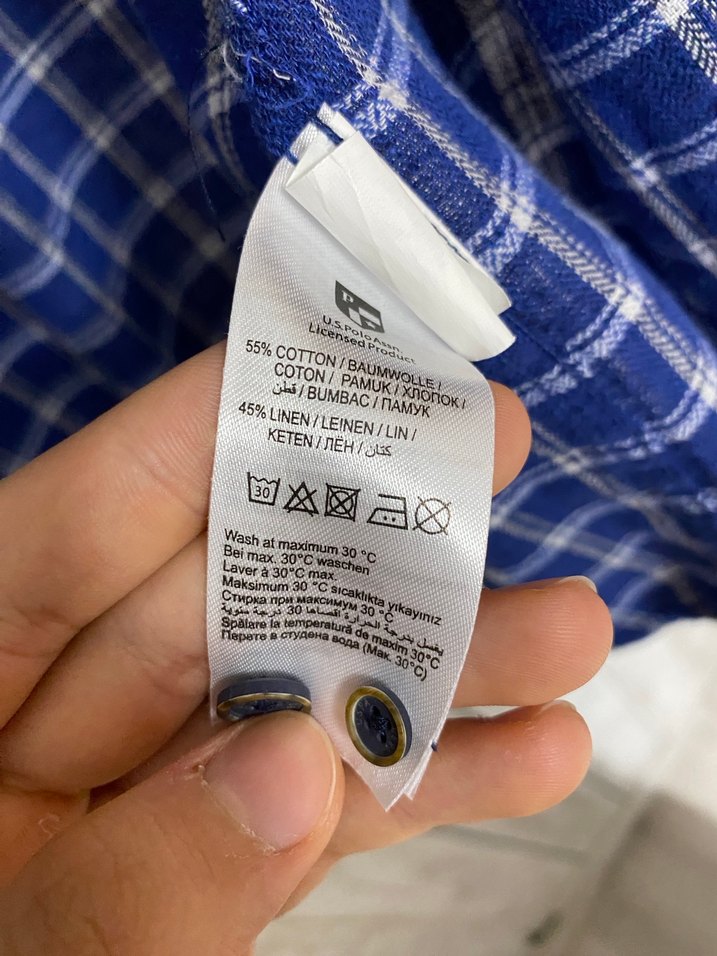 U.S. Polo Erkek Lacivert Kareli Uzun Kollu Gömlek - Görsel 4