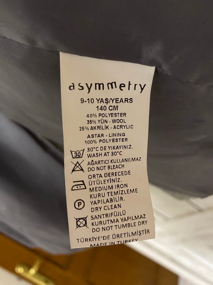 Erkek 9-10 yaş gri yünlü kaban - Görsel 5