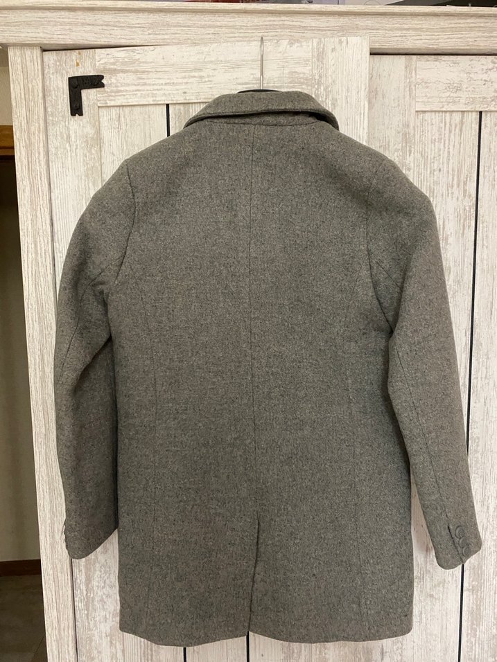 Erkek 9-10 yaş gri yünlü kaban - Görsel 2