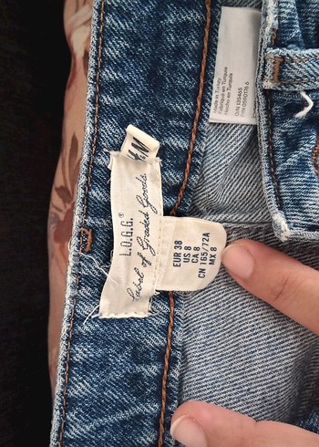 29 Beden Nakışlı Rahat Kesim Mavi Kadın Kot Pantolon