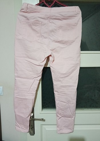 Pembe Pamuklu Midi Kumaş Pantolon - Görsel 3