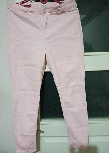 Pembe Pamuklu Midi Kumaş Pantolon - Görsel 2