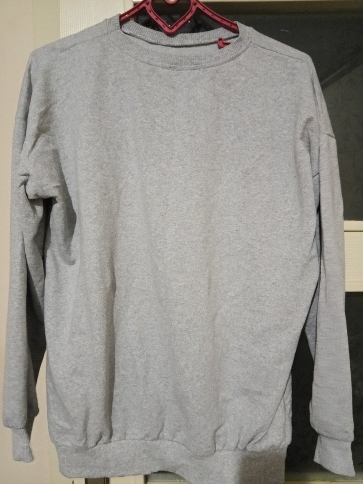 Gri Baskılı Kadın Sweatshirt - Görsel 2