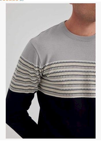 Gri Siyah Erkek Triko Kazak - Görsel 3