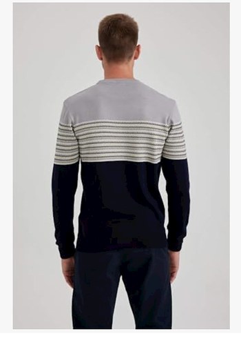 Gri Siyah Erkek Triko Kazak - Görsel 4