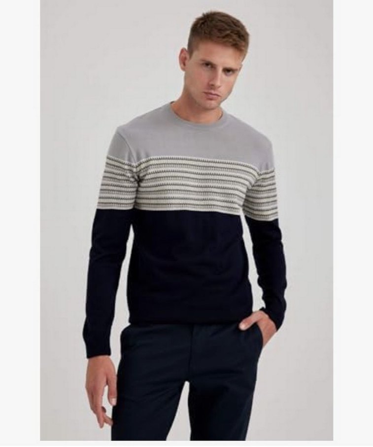 Gri Siyah Erkek Triko Kazak - Görsel 2