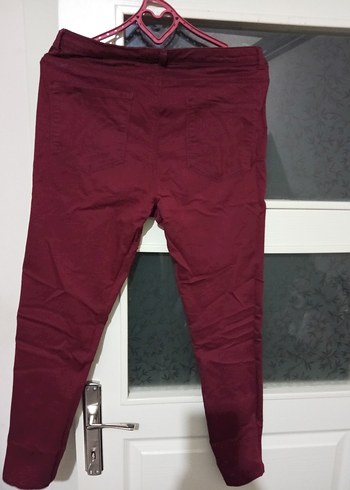 Bordo Dar Kesim Kadın Kumaş Pantolon - Görsel 2