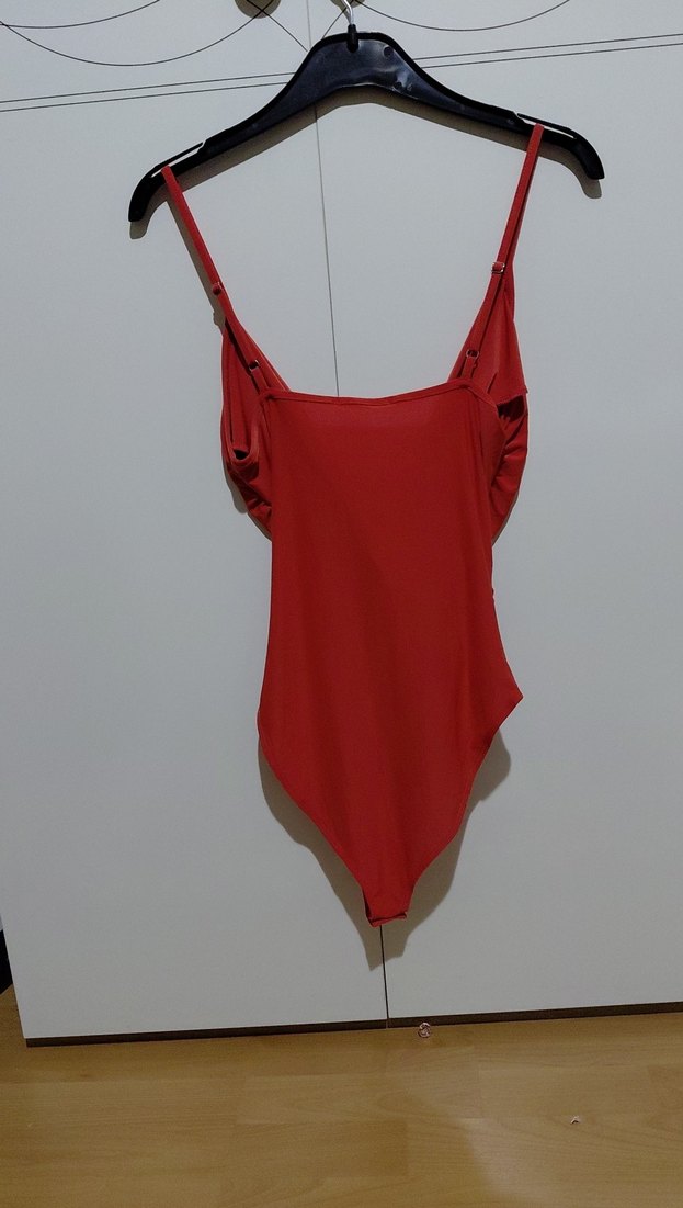 turuncu Drapeli Mini İnce Askılı üst - Görsel 4