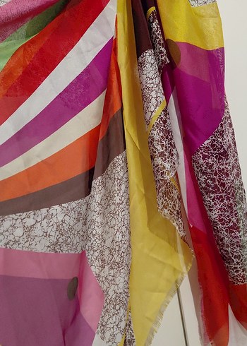 Renkli Bohem Kadın  fular - Görsel 3