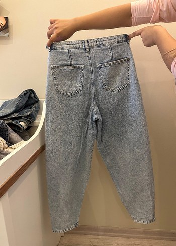 LC Waikiki Gri Bol Kesim Midi Denim Kadın Pantolon