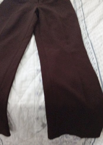 Kahverengi Kemerli Kadın Kumaş Pantolon