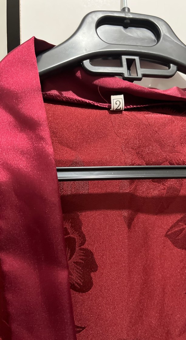 Bordo Kadın Bohem Midi Sabahlık - Görsel 5