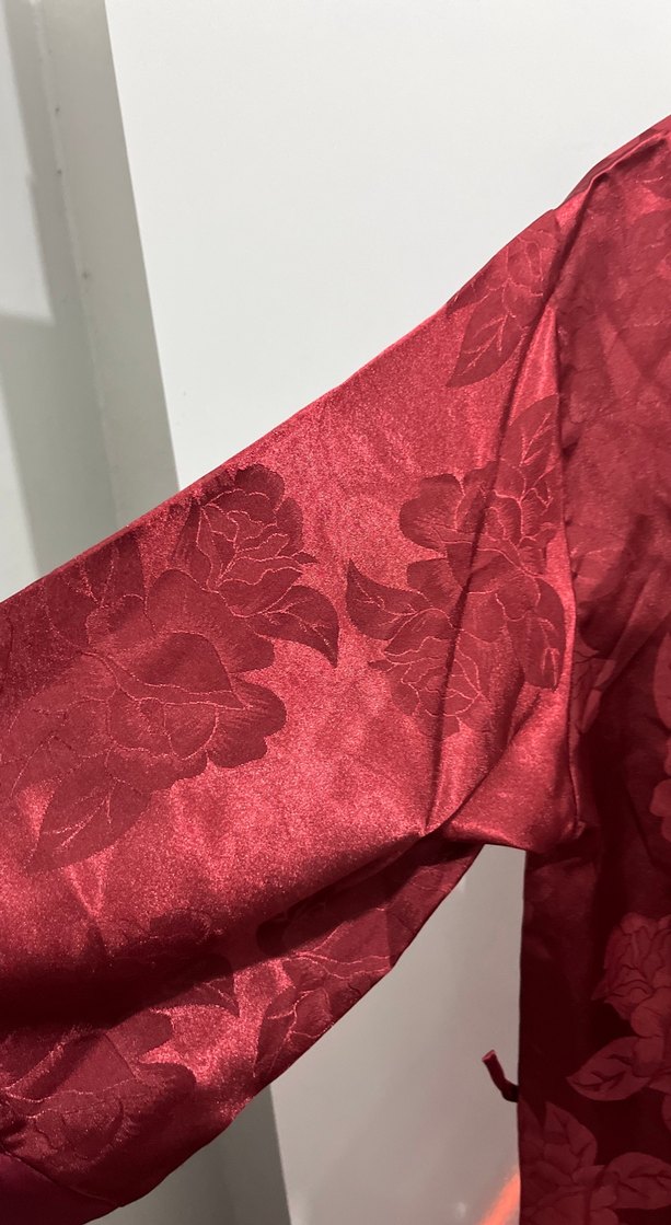 Bordo Kadın Bohem Midi Sabahlık - Görsel 4