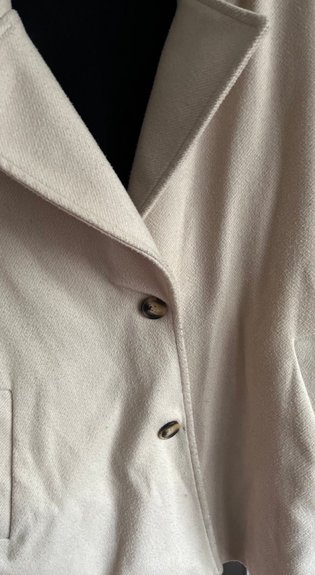 Bej Düğmeli Midi Kadın Kaban - Görsel 2