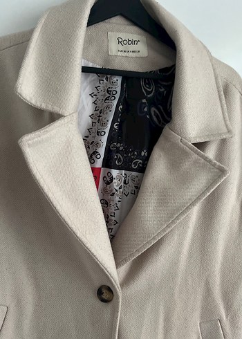 Bej Midi Boy Düğmeli  Kabanı - Görsel 4