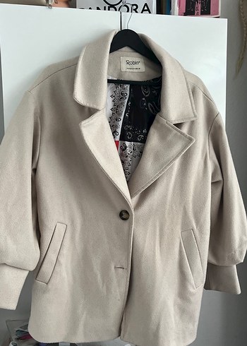 Bej Midi Boy Düğmeli  Kabanı - Görsel 3