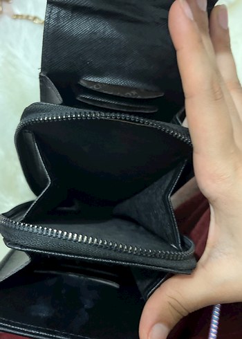 Zincir Detaylı Siyah Deri Kadın Çapraz Çanta - Görsel 2