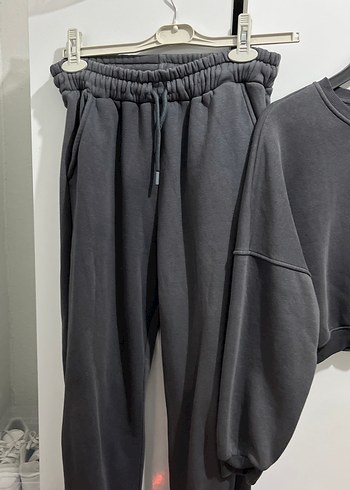 Gri Kadın Salaş Mini Eşofman Takımı - Görsel 3