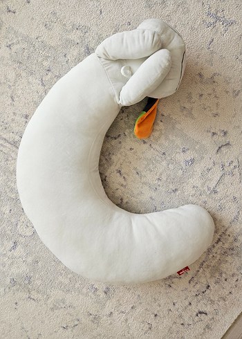 Gri Nakışlı Emzirme ve tumy time bebek yastığı - Görsel 3