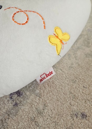 Gri Nakışlı Emzirme ve tumy time bebek yastığı - Görsel 4