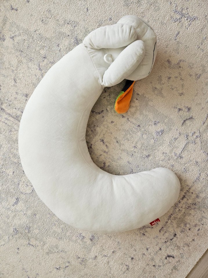 Gri Nakışlı Emzirme ve tumy time bebek yastığı - Görsel 3