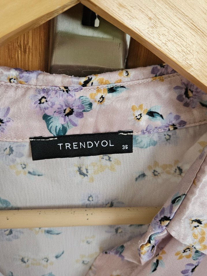 Düğmeli, Yarım Kollu, Pembe Kadın Bluz - Görsel 3