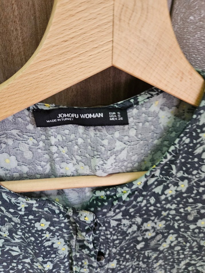 Uzun Gri Bohem Pamuk Elbise - Görsel 3