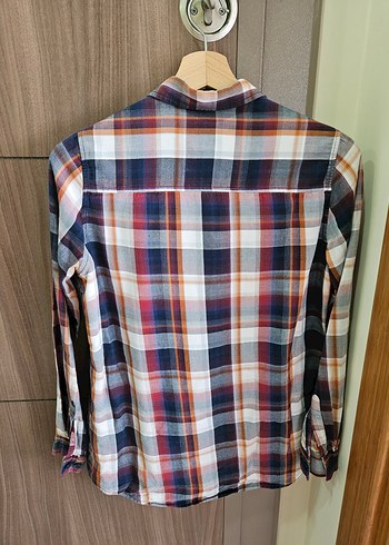 Kadın Çok Renkli Uzun Kollu Kareli Düğmeli Gömlek - Görsel 2