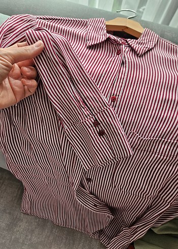 Çizgili uzun kollu gömlek - Görsel 3