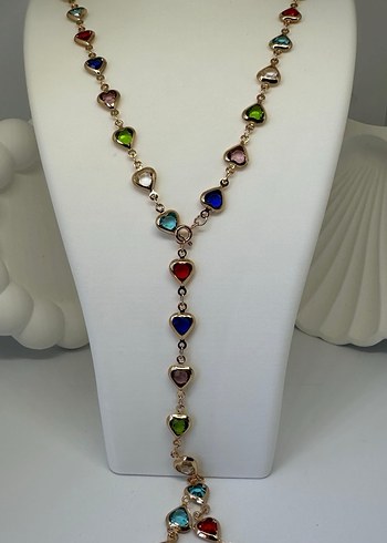 Renkli Zincir Detaylı Uzun Bohem Kolye - Görsel 2