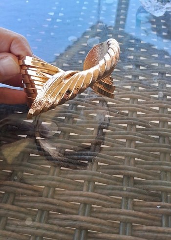 Altın Rengi Yılan Desenli Tokalı Bilezik - Görsel 3