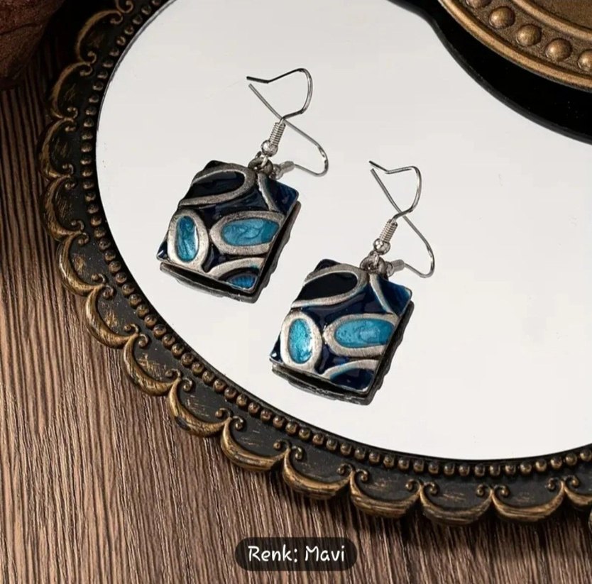 Bohem Etnik Mini Mavi Boncuklu Kolye - Görsel 4