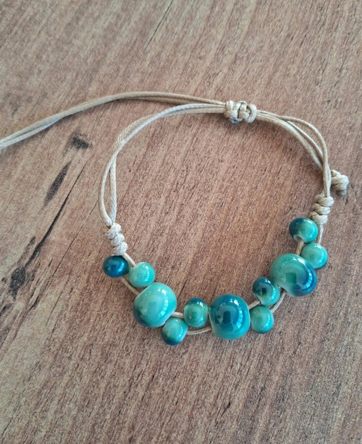 Turkuaz Boncuklu Bohem Kadın Bileklik - Görsel 2
