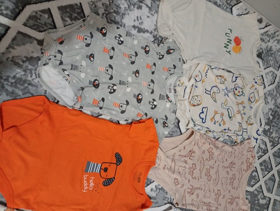 Renkli Erkek Bebek Kısa Kollu ZIBIN - Görsel 3