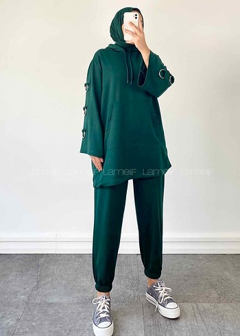 Kadın Haki Oversize Eşofman Takımı - Görsel 2