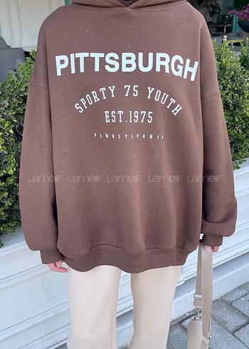 Pittsburgh Baskılı Kadın Oversize Sweatshirt - Görsel 2