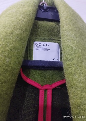 Yeşil Yün Karışımlı Kemerli Kaban - Görsel 3