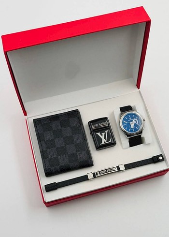 Louis Vuitton Siyah Modern Klasik Erkek Saat Seti - Görsel 5