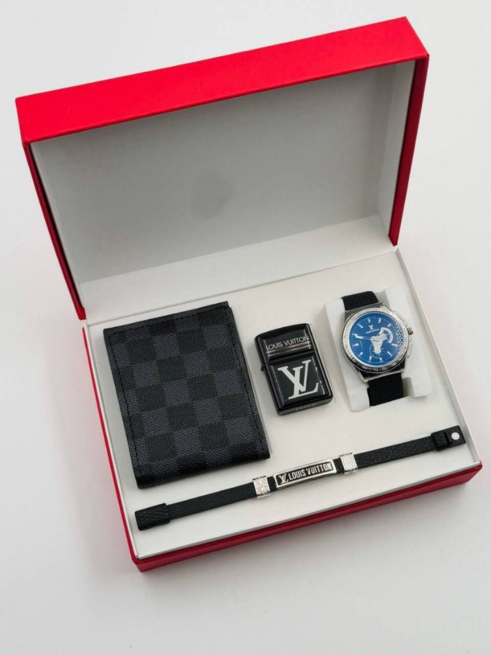 Louis Vuitton Siyah Modern Klasik Erkek Saat Seti - Görsel 5