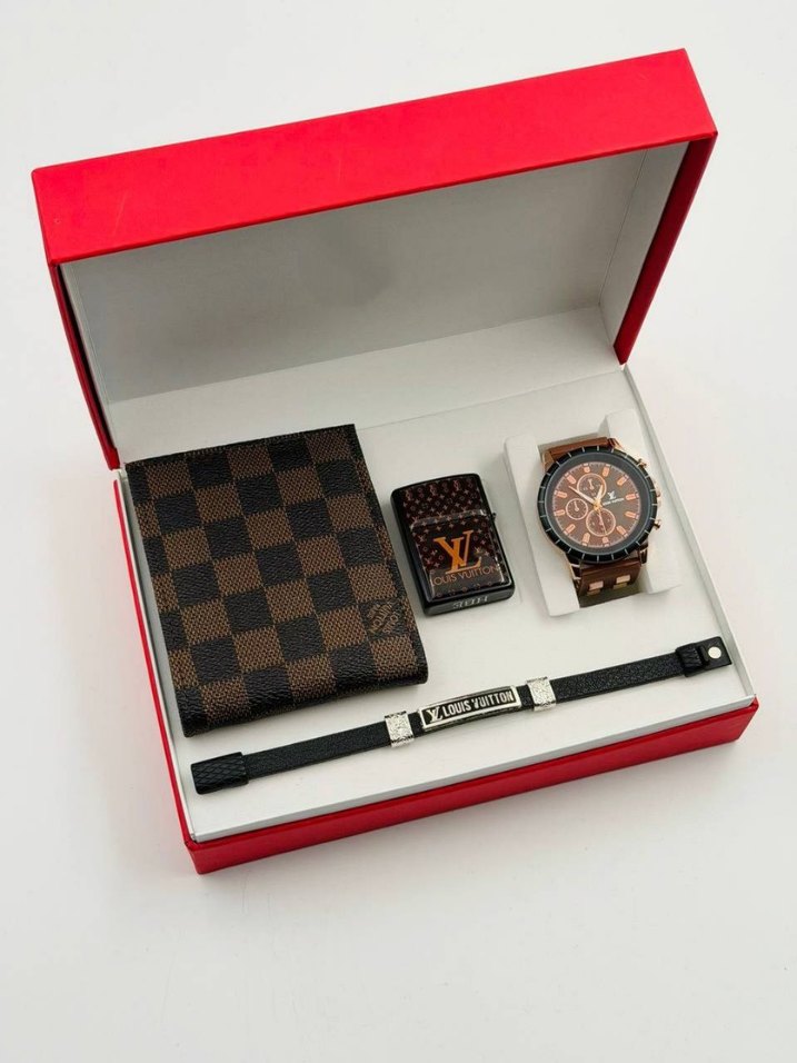 Louis Vuitton Erkek Klasik Mavi Saat Seti - Görsel 5