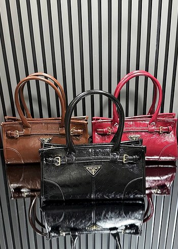 Parlak Kırmızı Deri Kadın Çanta - Görsel 10